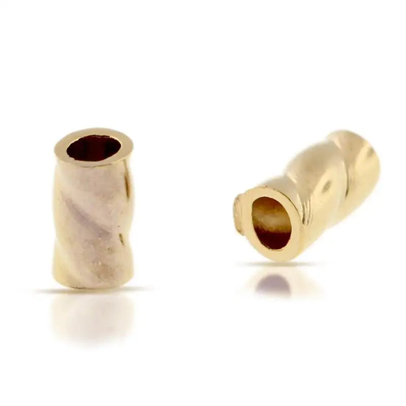 GP US Twisted Crimp Beads 14K Gold Filled Crimp Twisted End Tubes for Permanent Jewelry Chains Making Wholesale