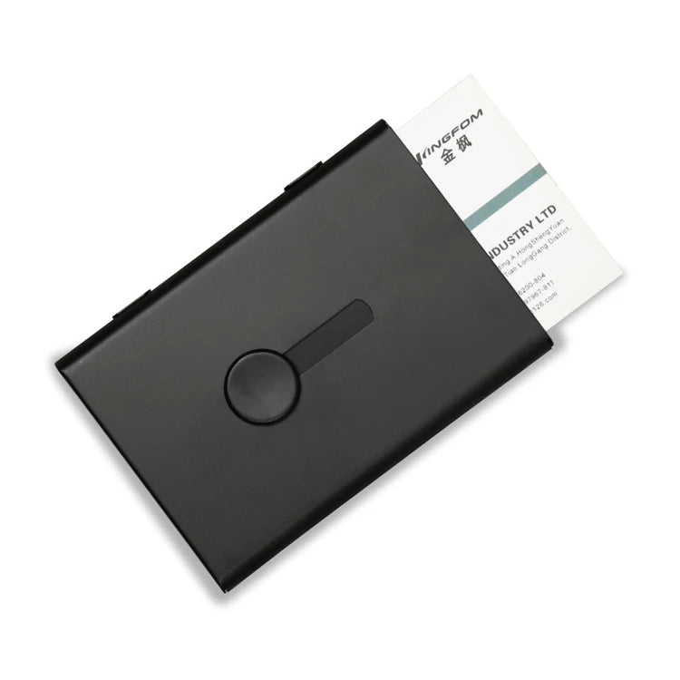 New Luxury Pop up Man Business Cards Box Gift Custom Logo Aluminum Push Button Visiting Name Card Holder