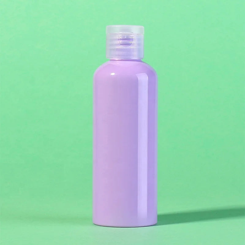 Factory Good Price Colorful PET Mini Travel Set Cosmetic Lotion Purple 100ml Plastic Bottle Jar Set for Travel Business Trip