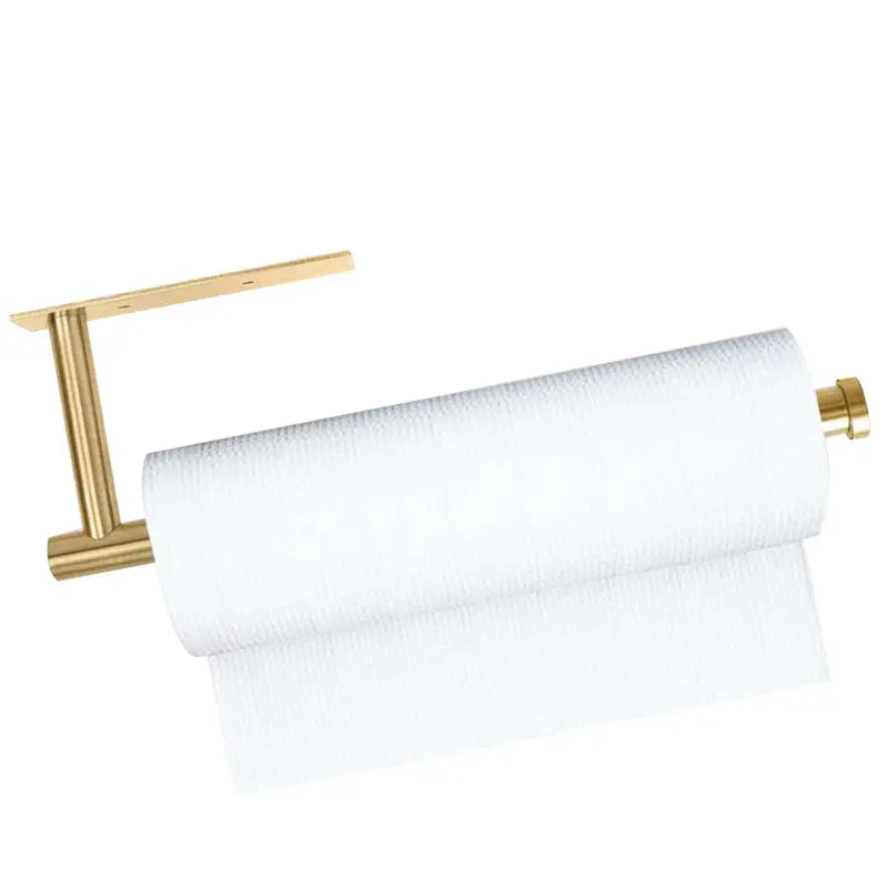 Modern Kitchen Under Cabinet Eco-Friendly Stainless Steel Gold Paper Towel & Roll Holder