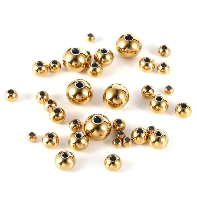 GP Bulk Round Stainless Steel Color-Preserving Pore Bead for Necklace Bracelet and Jewelry Accessories