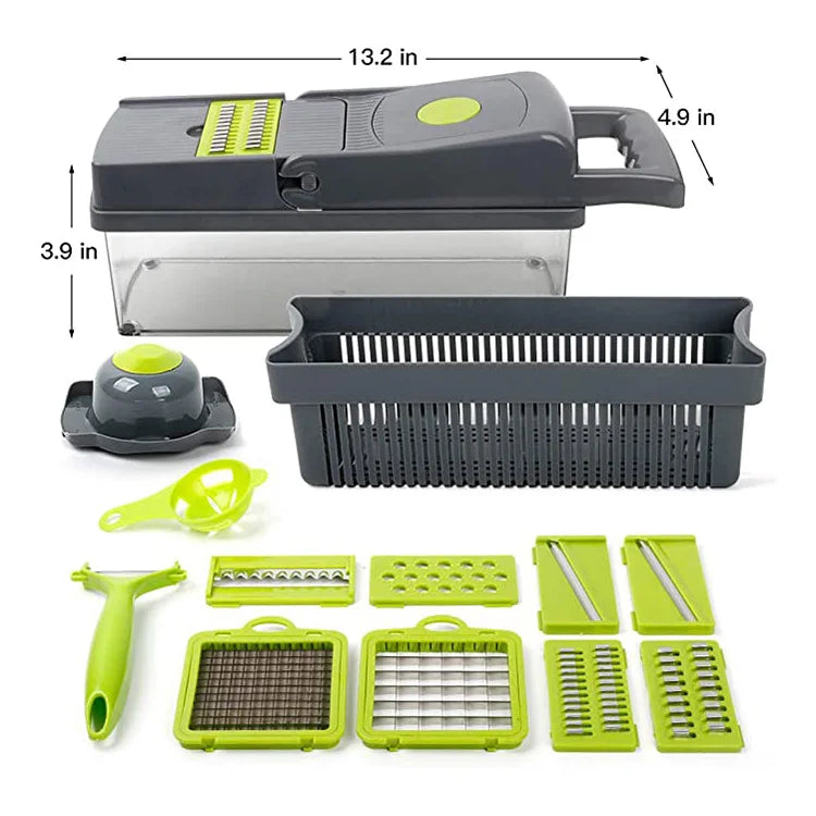 Multifunctional 14 in 1 Food Chopper Kitchen Vegetable Slicer Dicer Cutter Veggie Chopper With Container