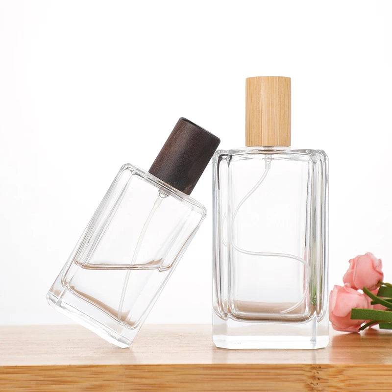 Tuosai PB-041 Round 30ml 50ml 100ml Clear Glass Empty Luxury Logo Custom Perfume Bottle with Pump Sprayer
