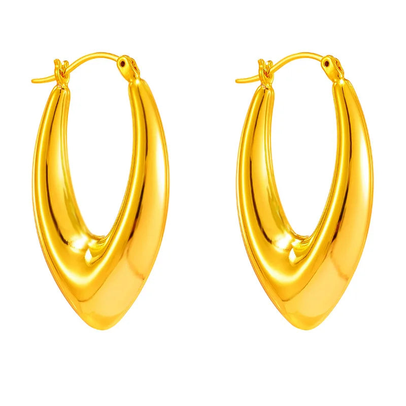 Ins Irregular Exaggerated Large Drop Brass Earrings 18K Gold Plated Hoop Earrings Copper Jewelry for Women