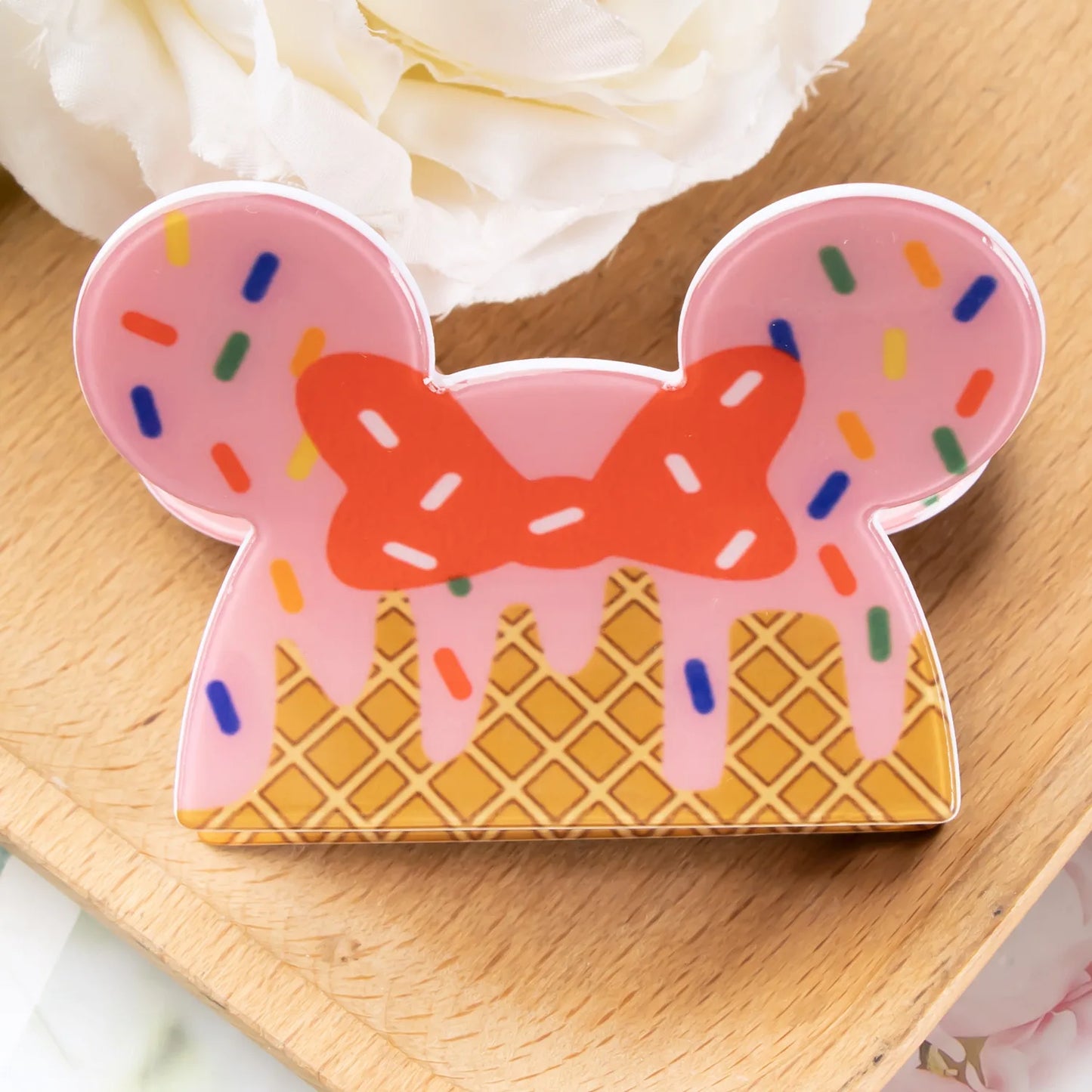 Wholesale Custom Mini Animal Acetate Hair Claw Clips Printing Logo Mouse Ear Hair Clips