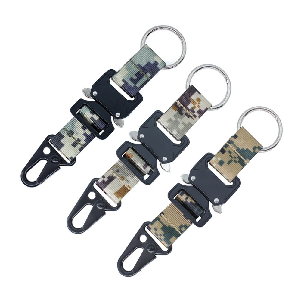 Customized Outdoor Tactical Carabiner Hook Multifunctional Accessories Woven Technique Square Metal Nylon Clip Hardware Keych