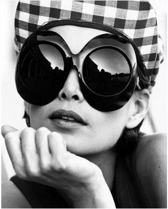 12137 2024 New Large Frame Oval Sunglasses Personalized Hip Hop Funny Oversized Round Sun Glasses Female Thin  Shades
