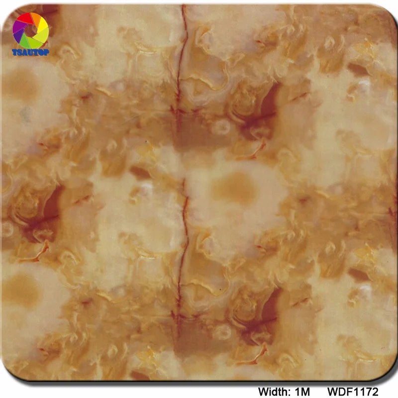 TSAUTOP Gold Marble Design Water Transfer Hydrographic Films with Spray Paint Aqua Print Imported From Japan Customized Color