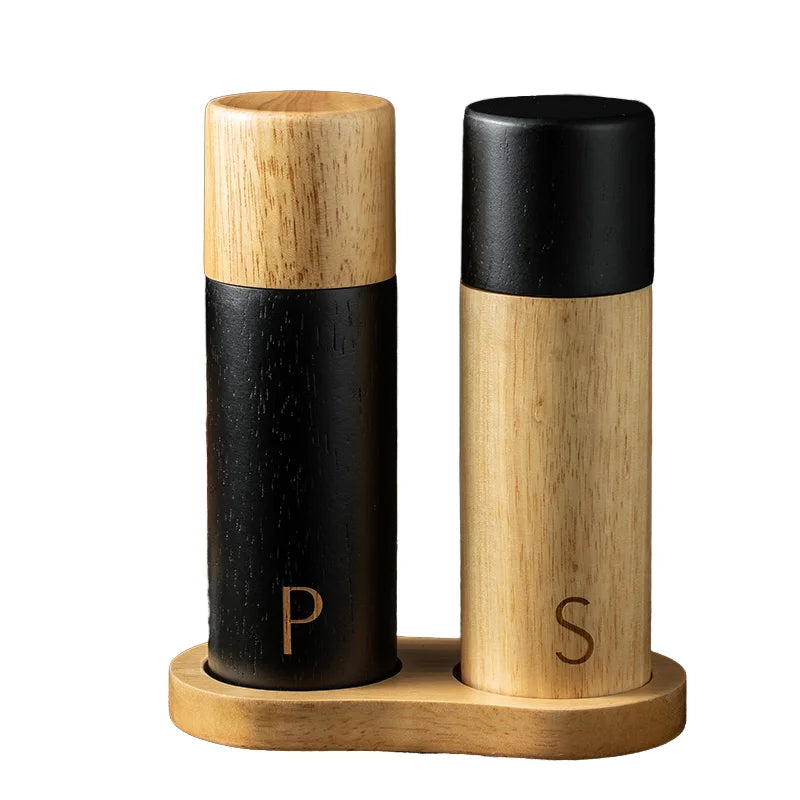 Wooden Salt and Pepper Mill Spice Handheld Seasoning Grinder Bottle Cooking Home Decoration Kitchen BBQ Tools