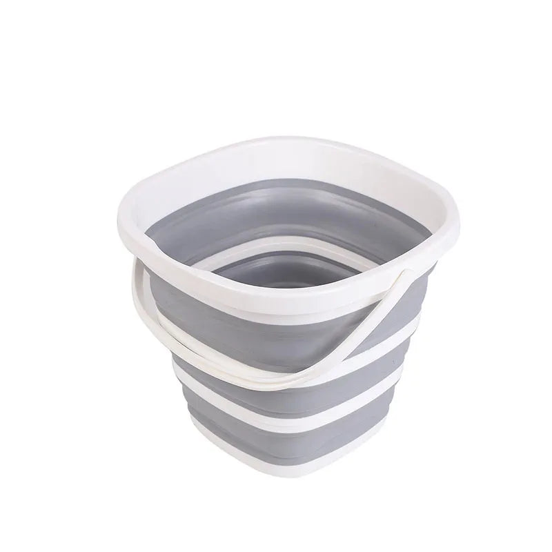 Factory Stocked 10L Square Plastic Retractable Folding Bucket Boiling Water Safe Portable for Household & Outdoor Use