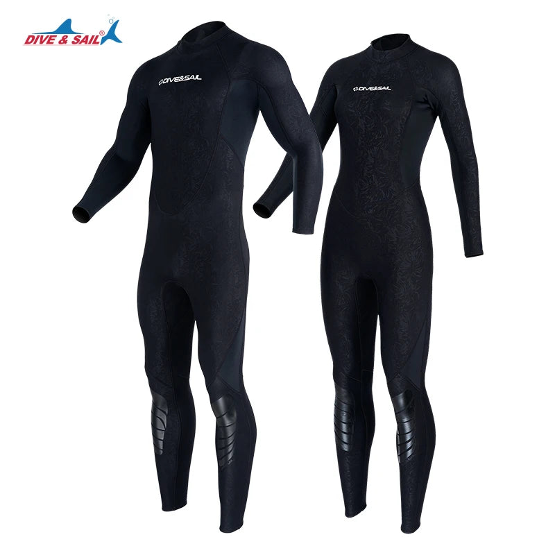 DIVE&SAIL Man Women Customized 1.5mm Neoprene SCR Back Zipper Long Sleeve Crew Neck Eco-Friendly Sport Wear Spearfishing Wets