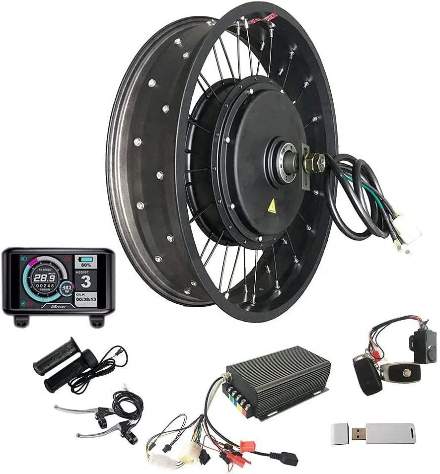 Cheap 170mm 190mm Fat Tire Hub Motor 20 26Inch 72v 5000W Brushless Hub Motor Electric Fat Bike Ebike Conversion Kit Fit Super