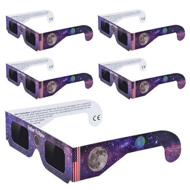 2024 Wholesale OEM Design Eclipse Glasses 3D Customized Logo Paper Sunglasses for Solar