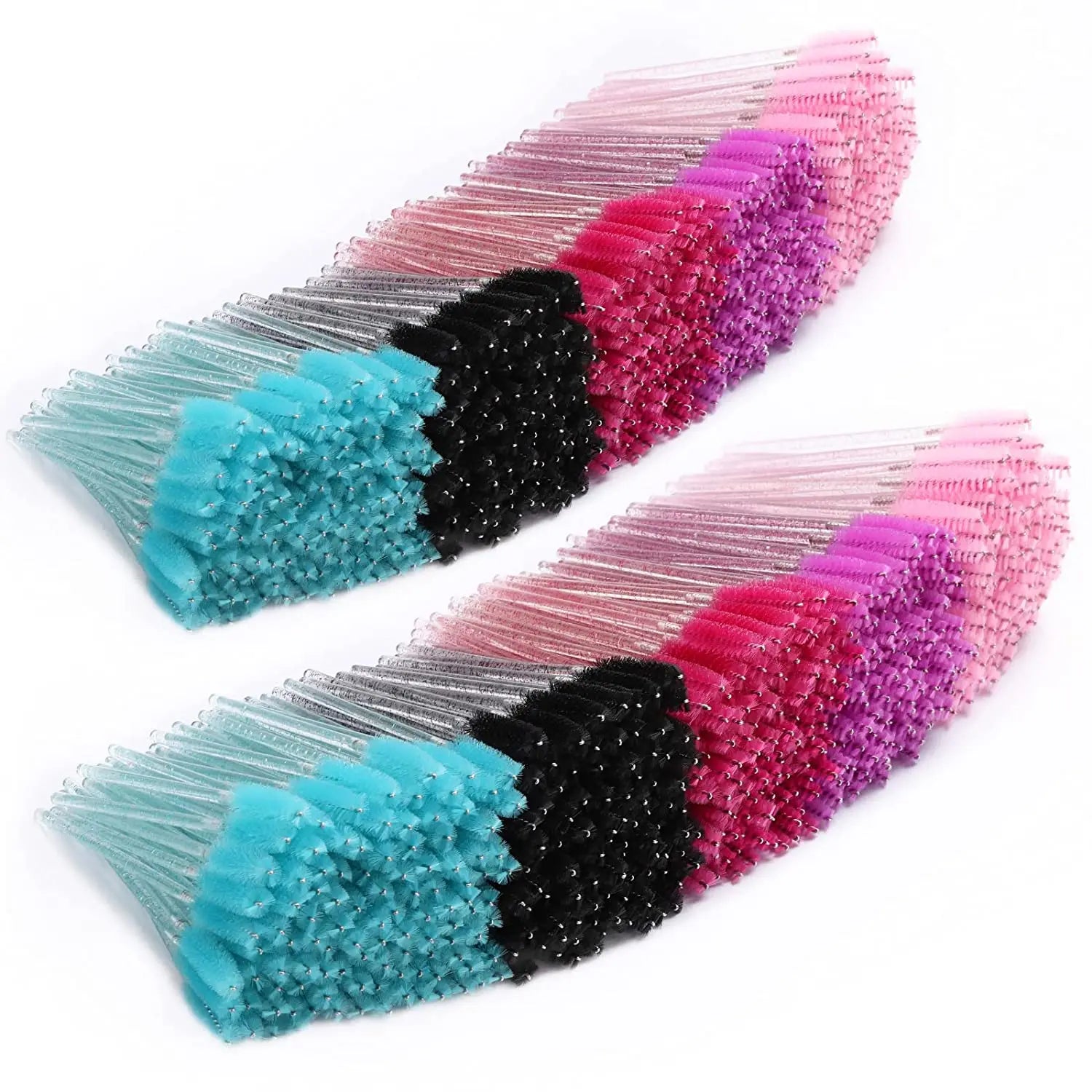 50Pcs Disposable Micro Glitter Eyelash Mascara Wands Mini Crystal Eye Lashes Brush Comb Eyebrow Spoolies Makeup Beauty Tools