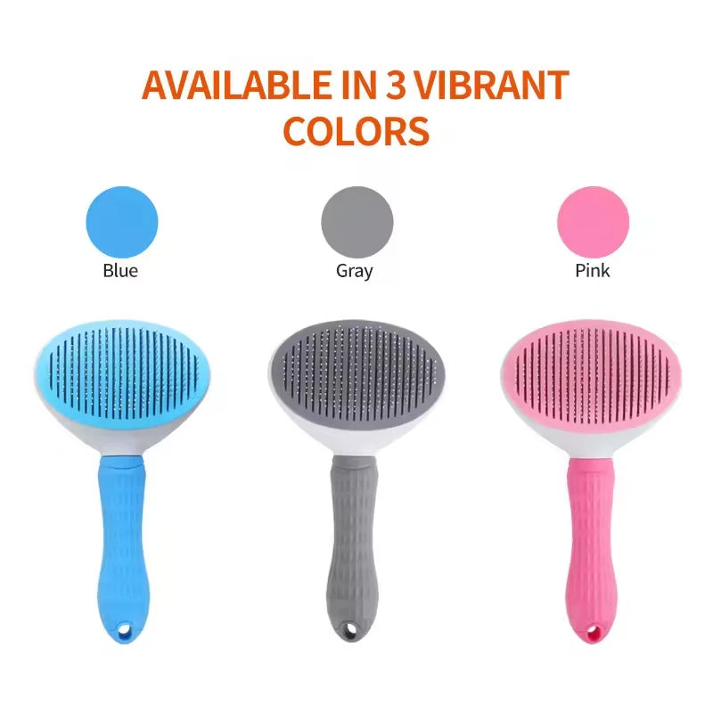 Pet Lightweight Plastic Hair Removal Brush Telescopic Needle Comb with Custom Logo for Cats and Dogs Small Animals Hand Bag
