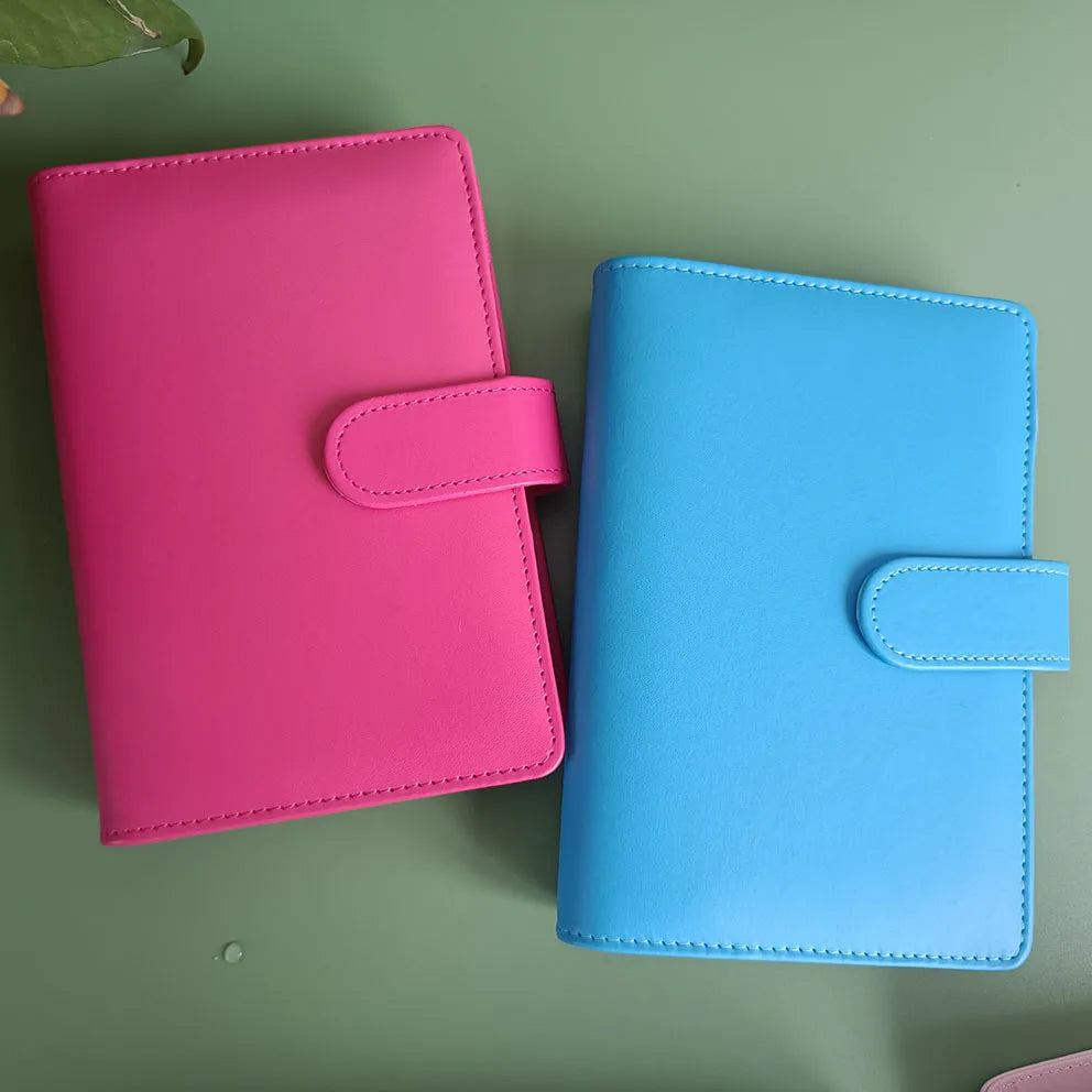 Wholesale High Quality A6 Macaron Budget Binder Label Stickers Organizer Notebook Leather Budget Binder Cover