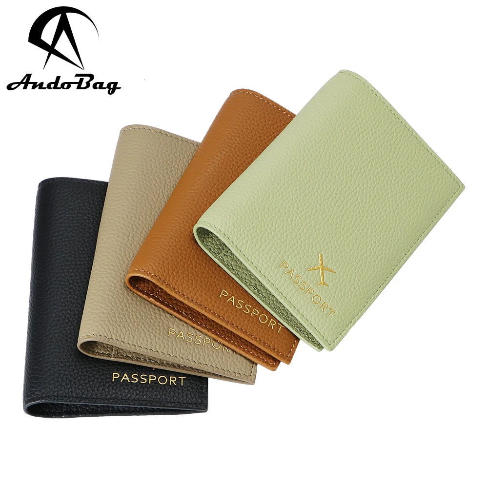 AndoBag Genuine Leather Unisex Passport Wallet Fashion Multi-card Slots Card Holder  Perfect Purse for Daily Use 1637