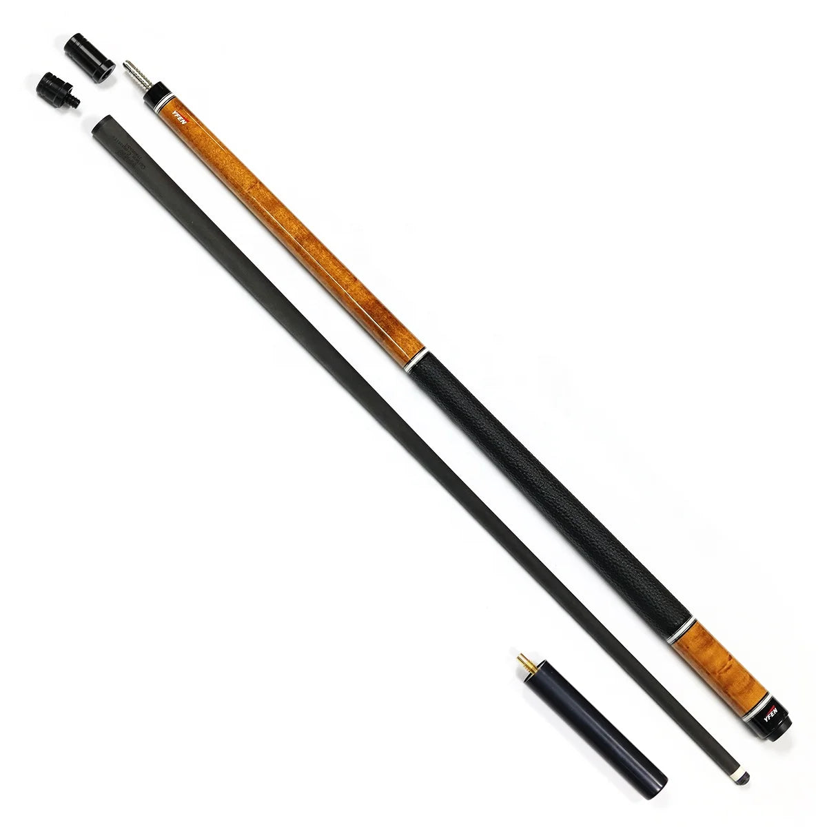 Super Quality 1/2 PC Snooker & Billiard Cue 100% Real Carbon Fiber Shaft Extension Cue Joint Protector Maple Wood Butt Pool C