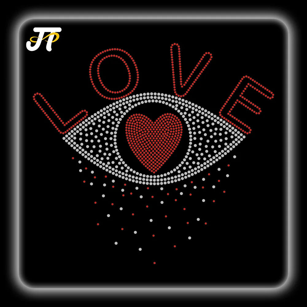 Bling Rhinestone Iron on Transfers Custom Logo Design for Sweatshirts Hoodies Applique Shirts Pants Gifts Supply