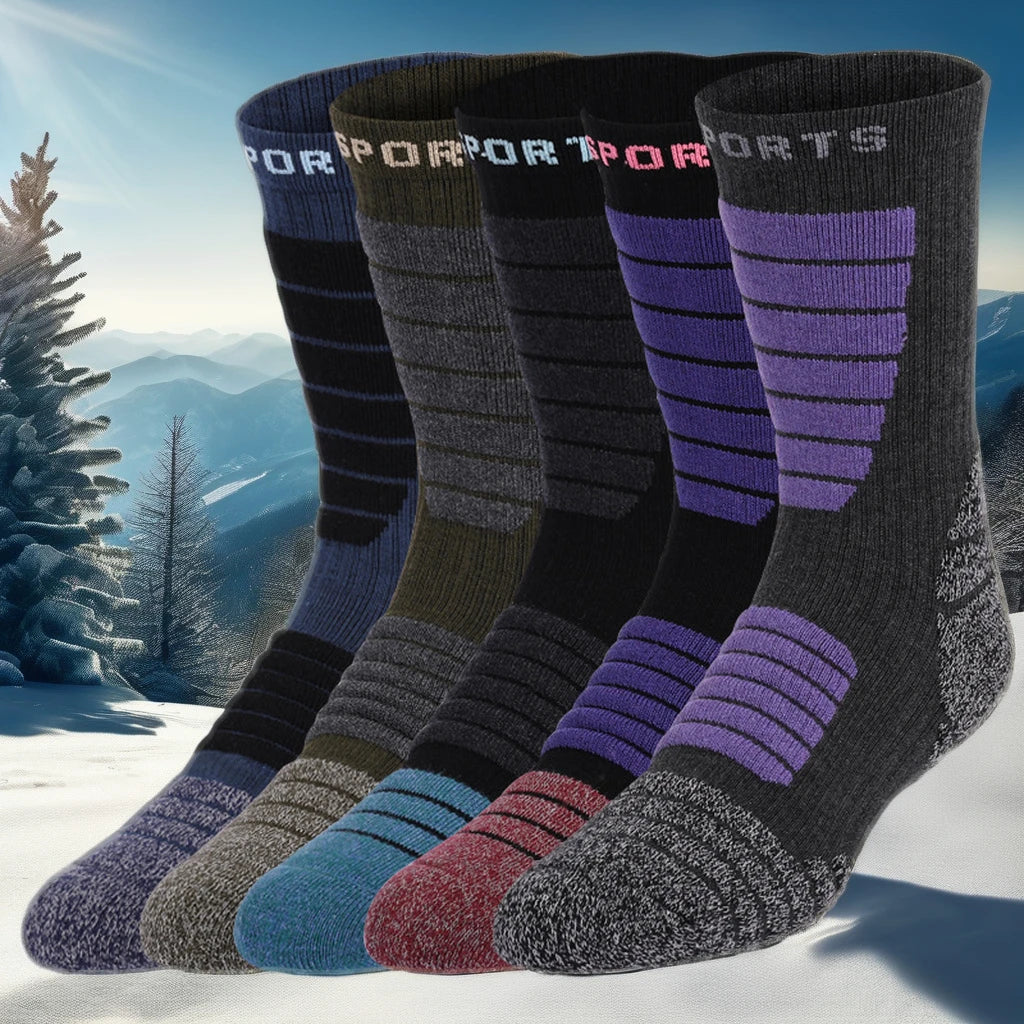 Outdoor Polyamide Nylon Warm Outdoor Ski Socks Athletic Sport Crew Padded Socks Men Custom Cycling Hiking Socks