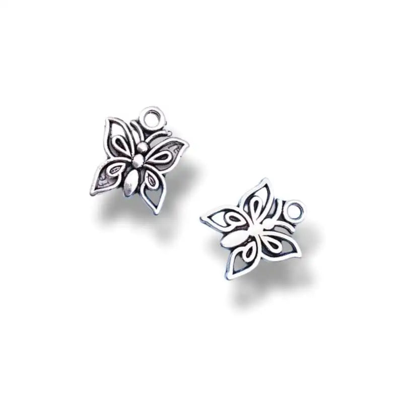 100pcs Mini Butterfly Charms Metal Small Butterfly Pendants Dangles 15*12MM for DIY Craft Jewelry Making Findings Accessories
