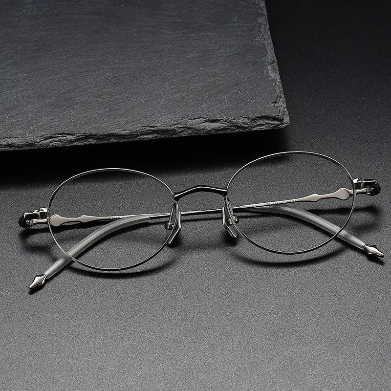CS-Zodlac High Quality Pure Titanium Spectacle Frame Oval Frame for Myopia