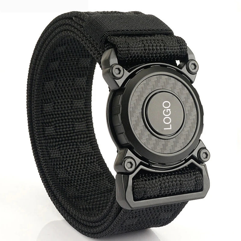 New Custom Logo Man Brand Belt Men Luxury Belt 1.5''wide Tactical Belt With Quick Release Alloy Buckle Casual Sport Nylon Bel