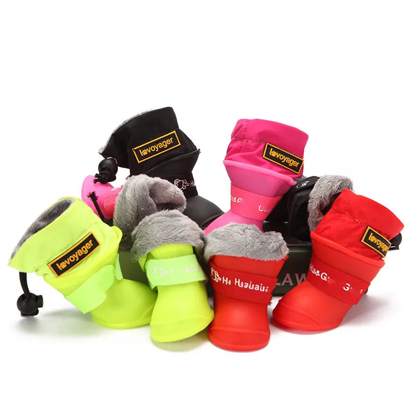 Wholesale Winter Fleece Warm Heated Silicone Dog Boots Waterproof Shoes for Large Dogs