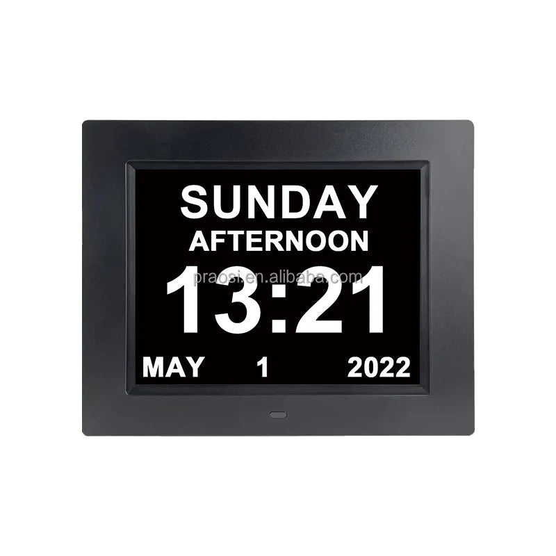 Best Selling 7 8 10 Inch Alarms Desk Clock Large Display Digital & Analog for Dementia Modern Plastic Design with Remote Cont