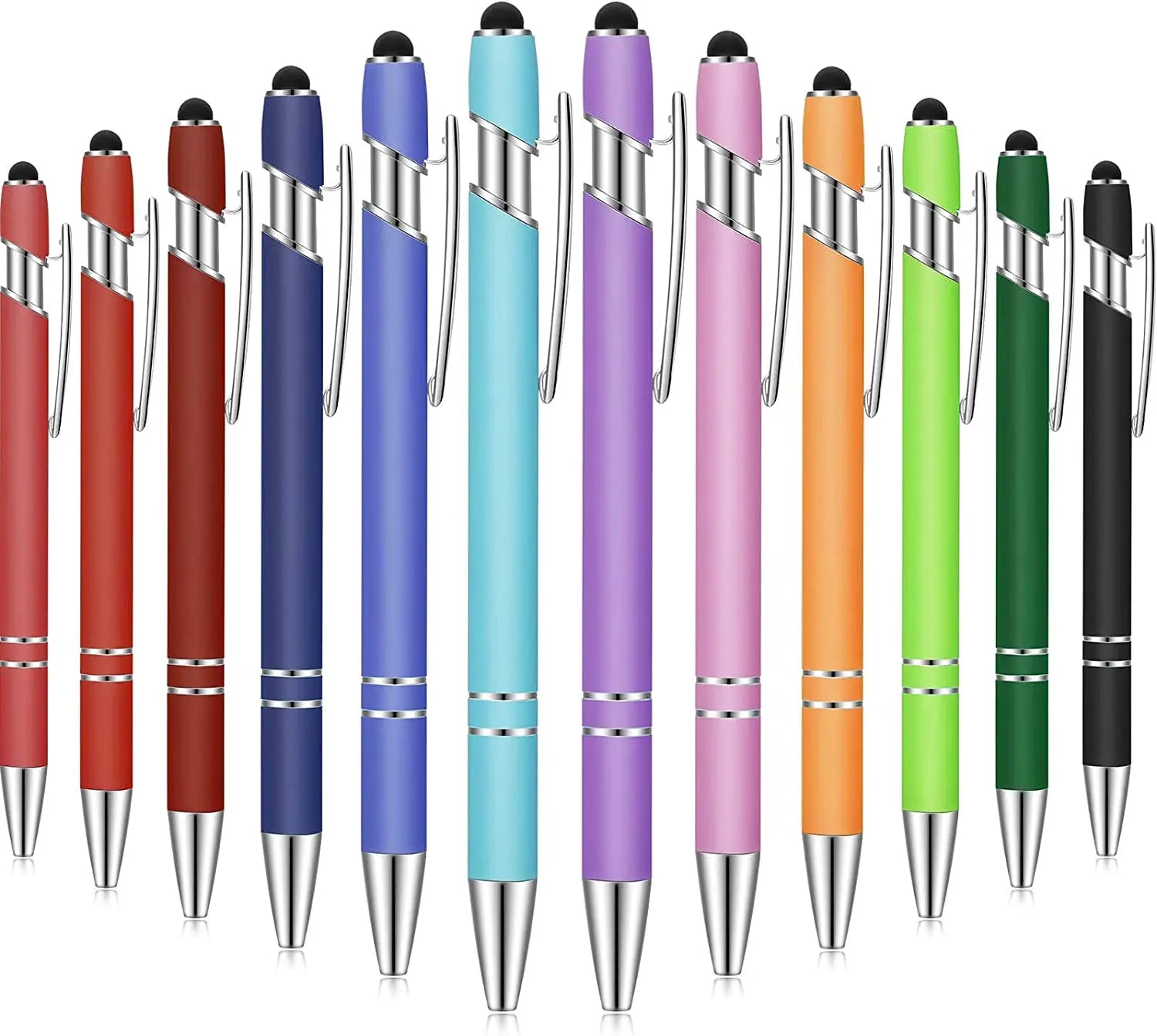 2-in-1 Ballpoint Pen with for Tip 1.0mm Multi-Colored Metal Pen for Touch Screens Office & School Use Custom Logo