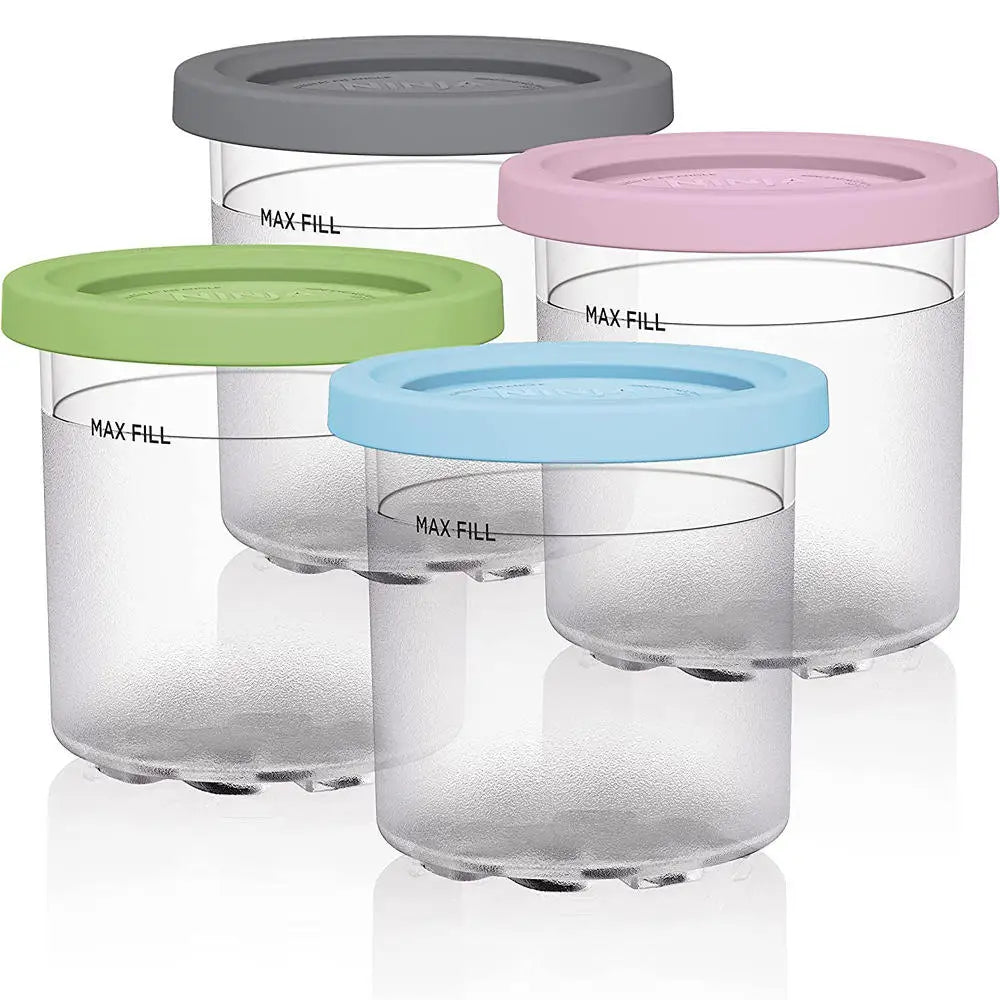 4 Pack 4L 135.2oz Plastic Eco-Friendly Sustainable Cereal Storage Containers Classic Round Design Storage Set Kitchen Pantry 