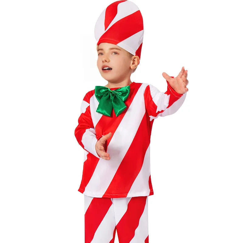 Christmas Candy Costume Children's Cosplay School Holiday Stage Performance Costume for Kids