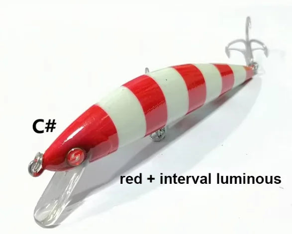 Factory Sale Hard Plastic 40g Minnow Fishing Bait Luminous Big Size Minnows