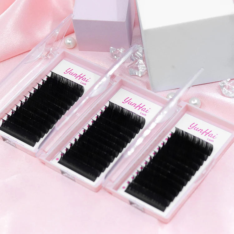 Luxury Lash Extensions Matte Black Lash Extension Trays Custom Packaging Volume Classic Cashmere Eyelash Extension