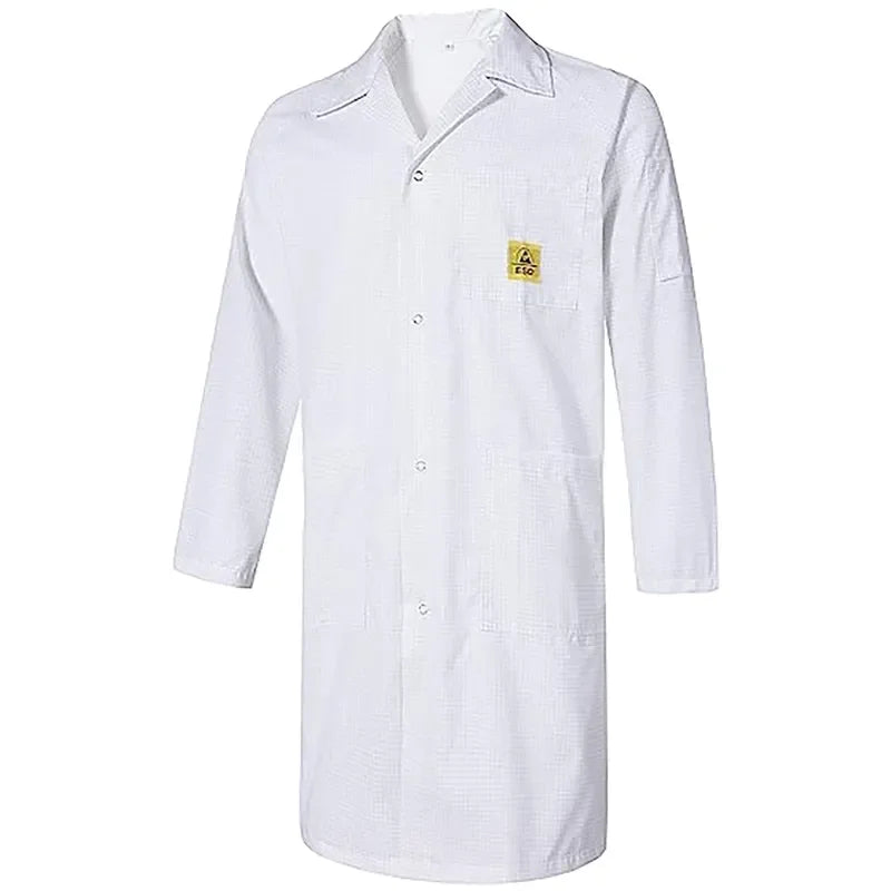 Unisex Polyester Material Cleanroom Antistatic Smock TC Garment Set ESD Lab Clothing Coat