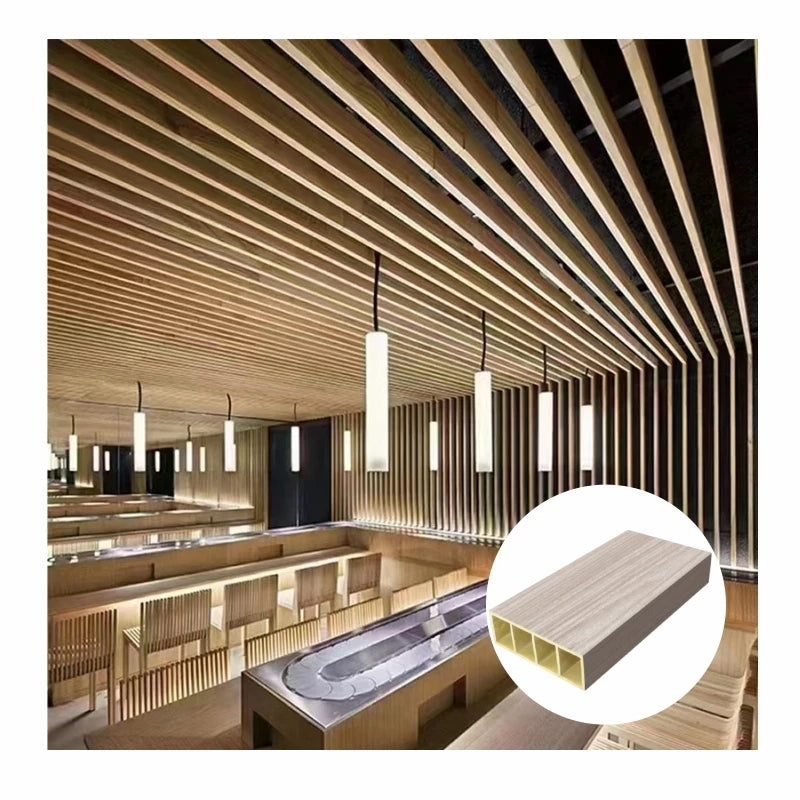 Modern Hotel Use WPC Timber Column Panels Decorative Greek Columns Waterproof Fireproof Anti-scratch for Ceiling 50*50 50*100