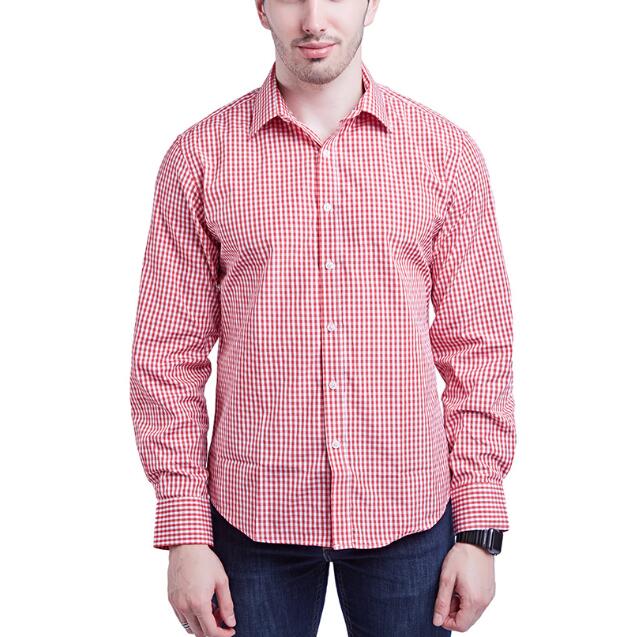 Men's Small Plaid Long Sleeved Casual Shirt Formal Dress Wear Classic Lapel Collar Business Casual Shirts