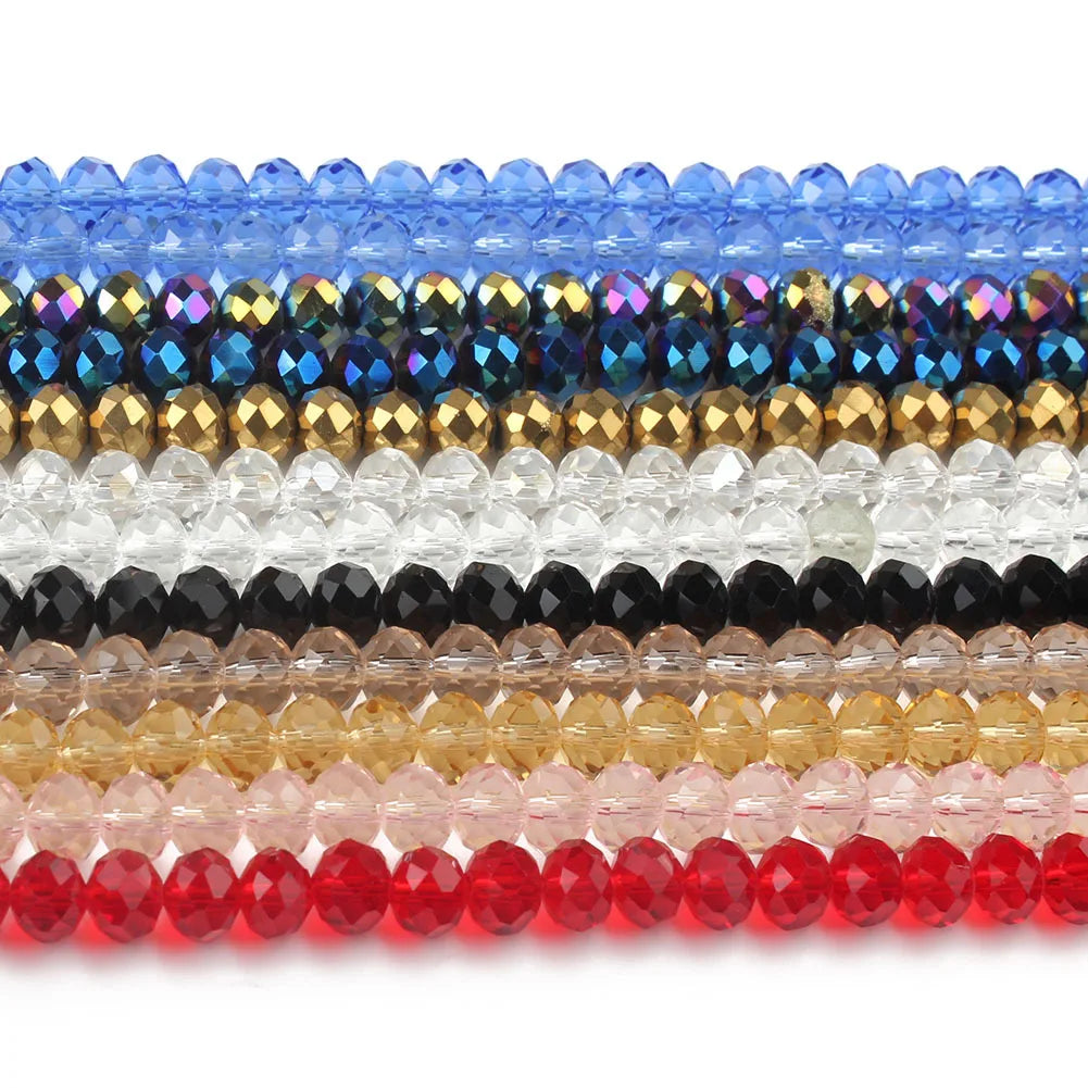 JC Crystal Hot Sale 10mm Glass Beads Section AB White Crystal Wheel Glass Beads for Jewelry Making