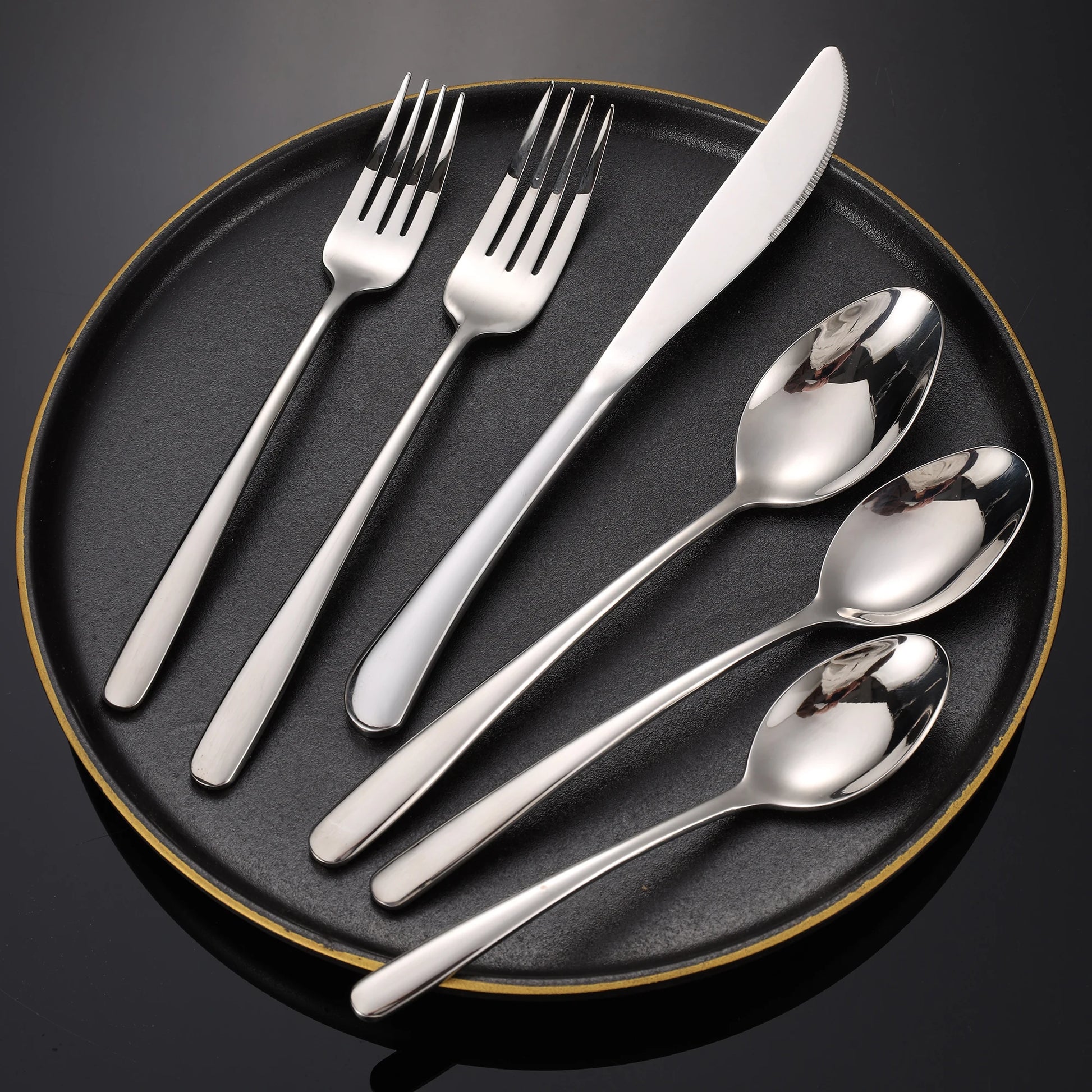Custom Logo Stainless Steel 18/8 Wedding Hotel Cutlery Set Restaurant Banquet Service Fork Spoon Flatware