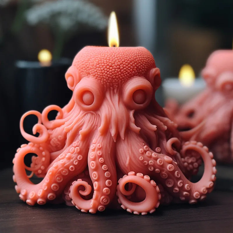 Octopus candle silicone mold DIY handmade ocean octopus wedding gift aromatherapy grinding tool customization