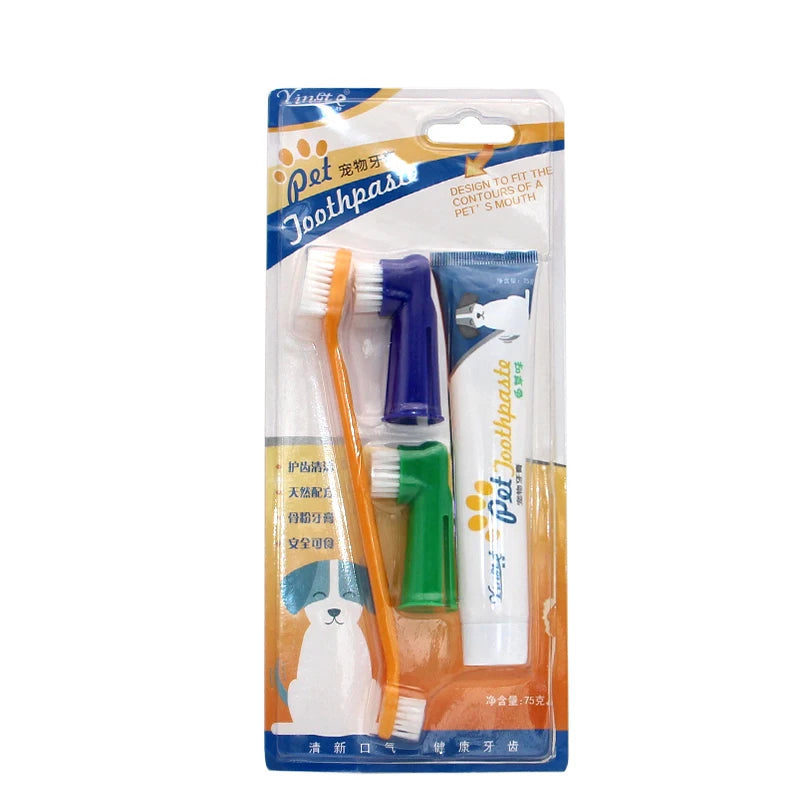 ECO Custom Professional Dog Tooth Brushing Kit Cat Dental Care Kit Dog Toothbrushes and Toothpaste Set