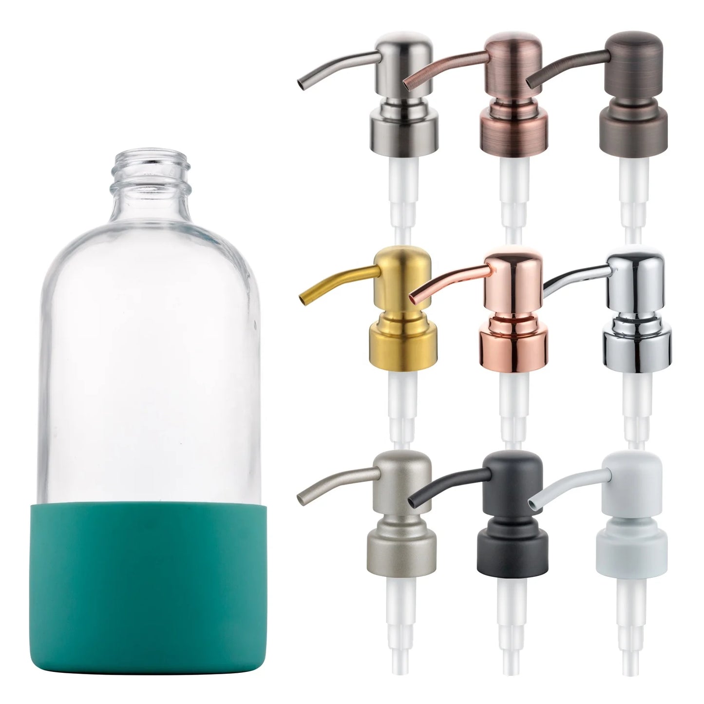 Hot Selling Metal Pump Dispenser Bottle Cosmetic Containers for Hand Gel Soap Detergent Hot Selling PET Cosmetic Container Pu