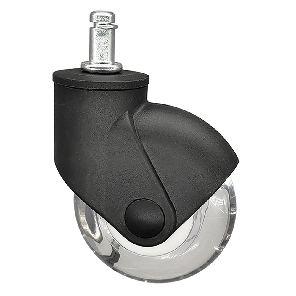 Hot Selling Furniture 3 Inch 75 mm Grip Stem PU Material Swivel Transparent Caster Wheels for Office Chair