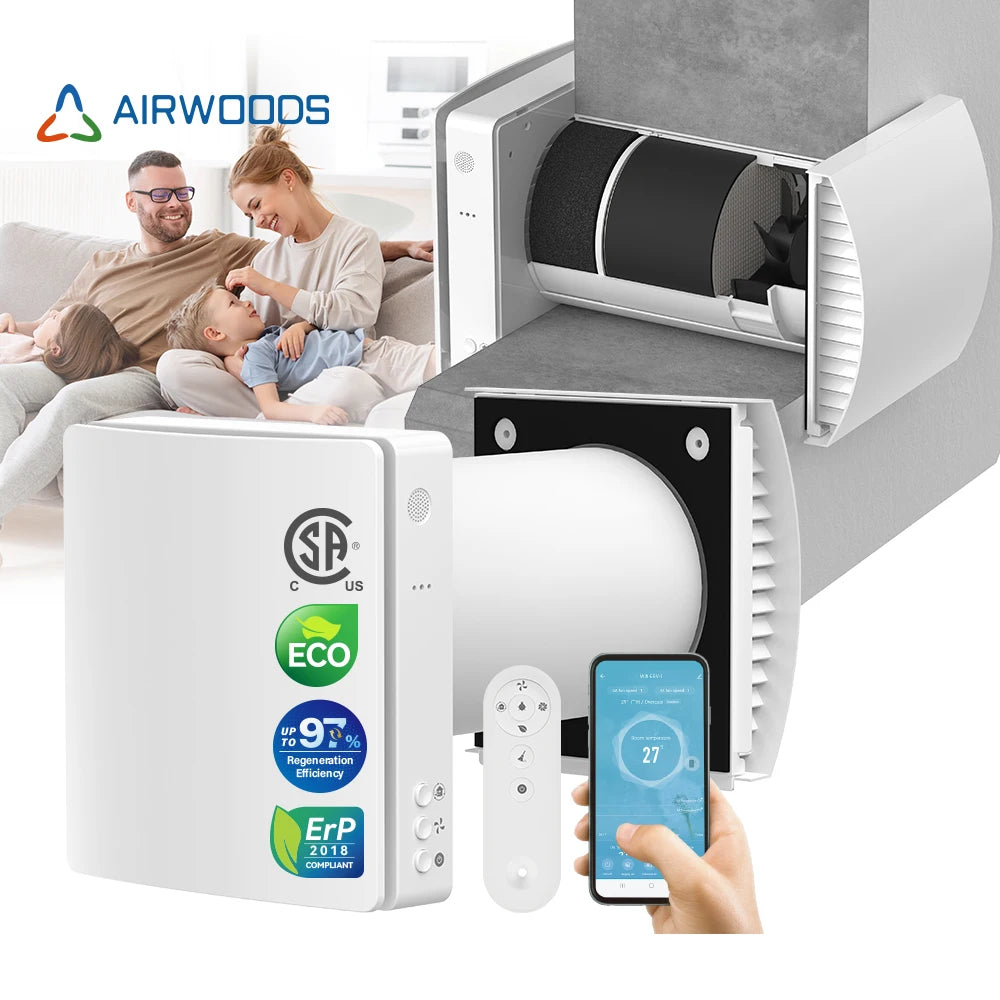 Air Recuperation System Recuperator Wall Heat Recovery Ventilation Unit With Heat Exchanger