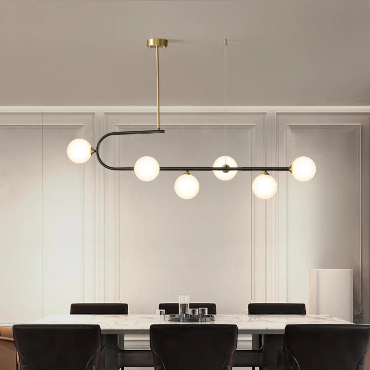 Minimalist Dining Room Chandelier All Copper Dining Table Bar Table Long Lamps Modern Nordic Creative Led Chandelier