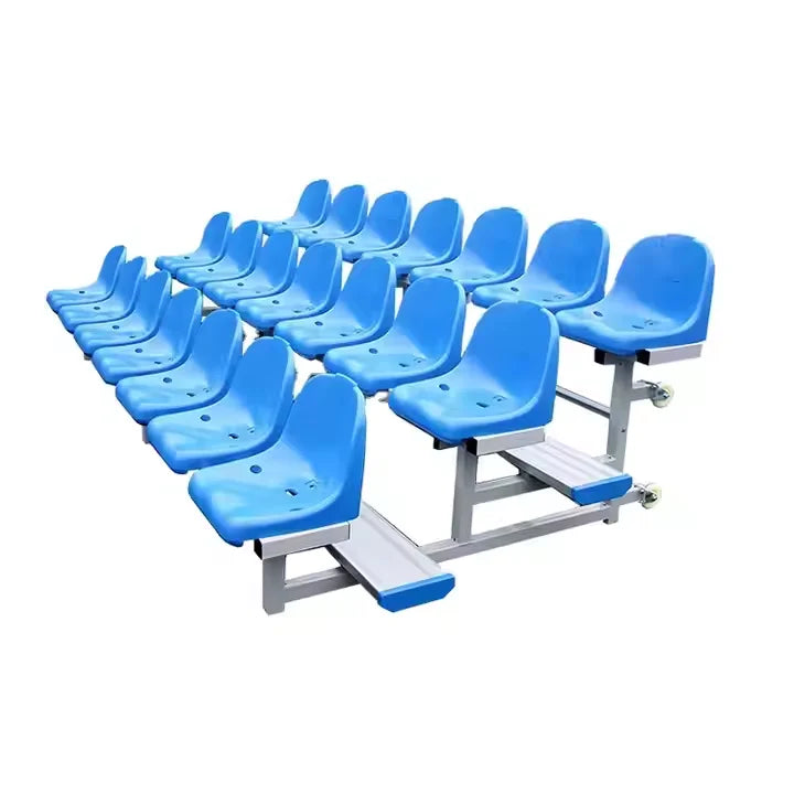 Factory Tribune 3 Rows Portable Stadium Outdoor Indoor Grandstand Aluminum Baseball Metal Bleachers Seating for Sale