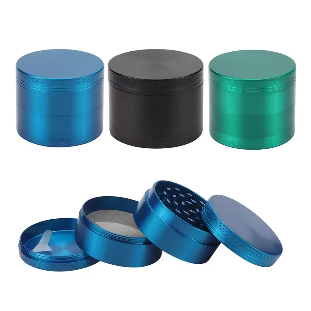 Erliao 55mm Manual Metal Herb Grinder 4 Layers Zinc Alloy Custom Logo Dry Tobacco Spice Crusher Wholesale Spice Grinder Herb