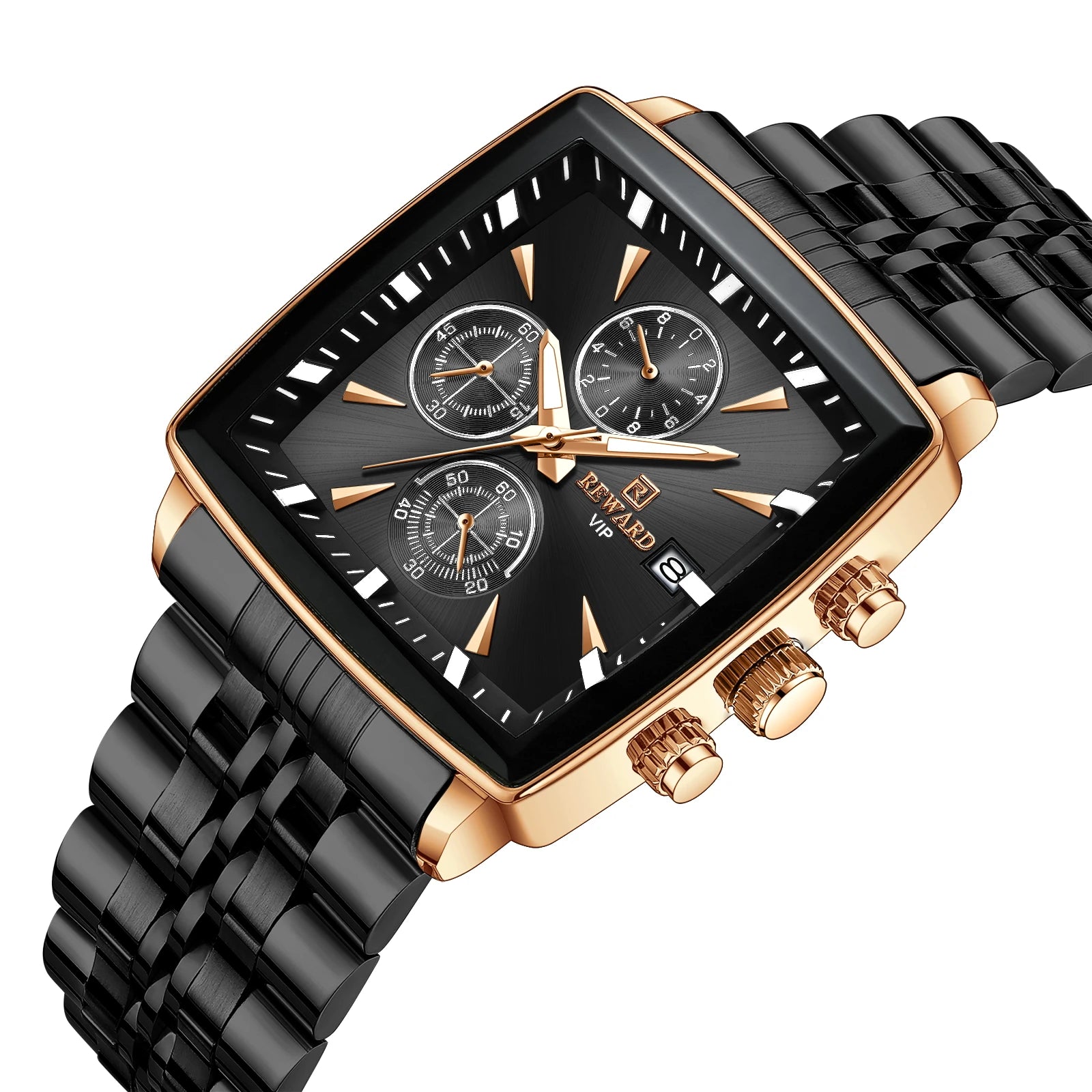 Classic Design Men Waterproof Watch Wholesale Folding Clasp Business Watch Men Luxury Male Black Montres En Acier Inoxydable
