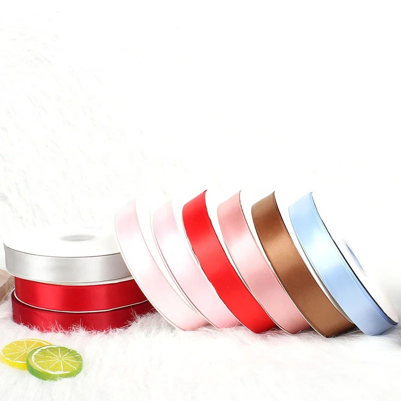 Black Satin Ribbon Grey 1inch Single Double Faced Sided Silk Wholesale 1.5inch 3 Inch 1 1/2 Inch Pink White Red Decoration