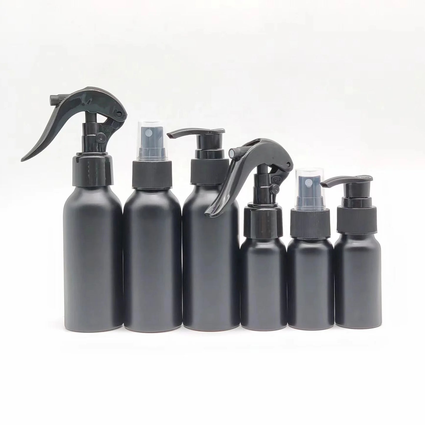 100ml 250ml 600ml Eco-friendly Reusable Aluminum Bottle Offset Printing for Face Cream Dry Shampoo Matte Black Foam Pump Nasa